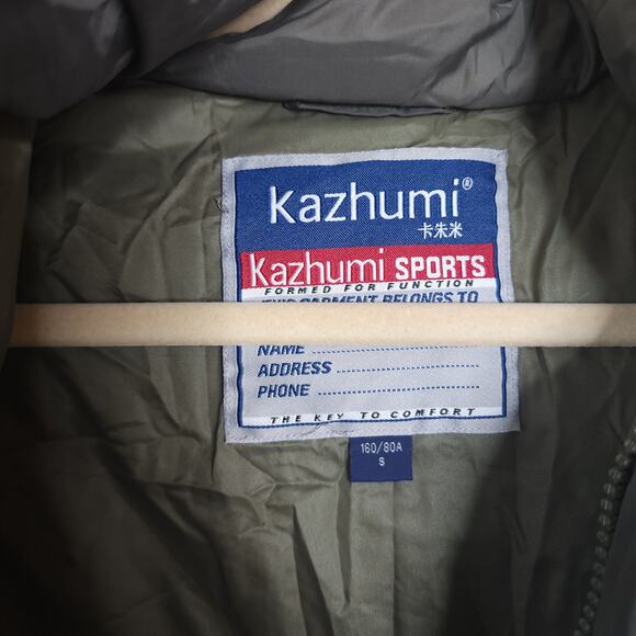 Kazhumi Full Zip Quilted Puffer Coat with Hood in Taupe Size S - Picture 10 of 13